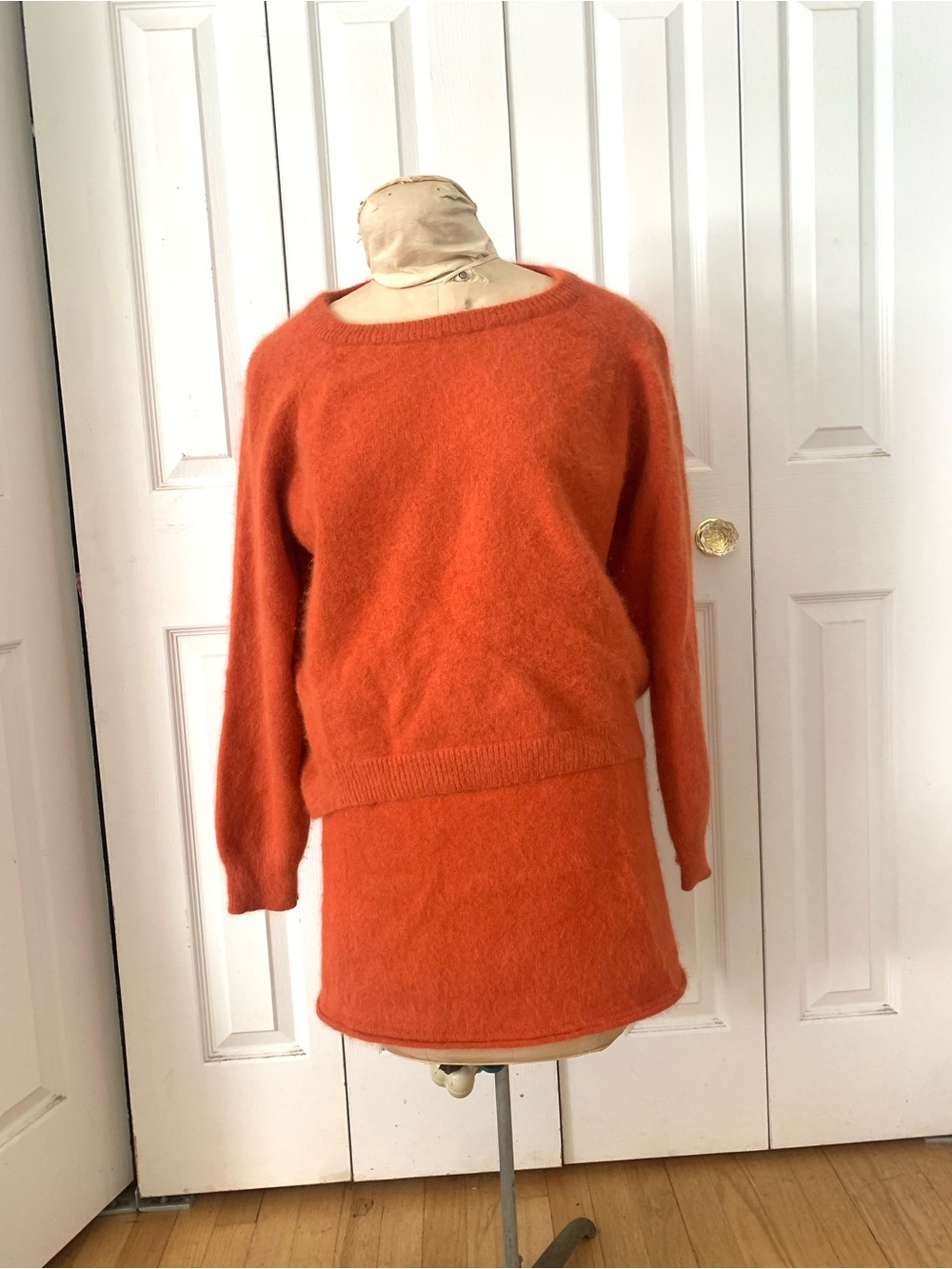 H&M Angora Orange Crew-Neck Sweater and Matching Skirt Set